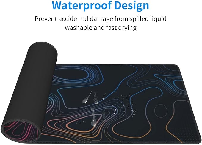 Topographic Contour Map XL Mouse Pad 31.5 x 11.8 Inch Gaming Mousepad Extended - Image 8