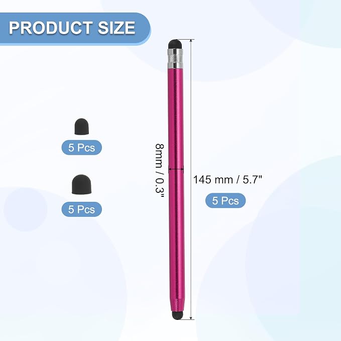 PATIKIL 5 Pcs Stylus Pens for Touch Screen, 2 in 1 High Sensitivity Universal - Image 2