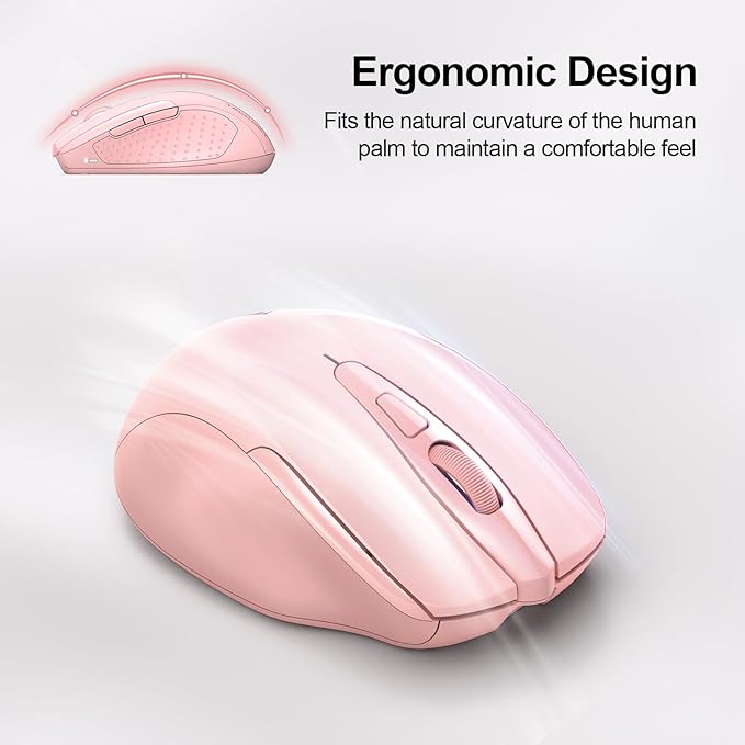 TECKNET Rechargeable Wireless Mouse, 2.4G Silent Mouse, Quiet Click, 6 - Image 4