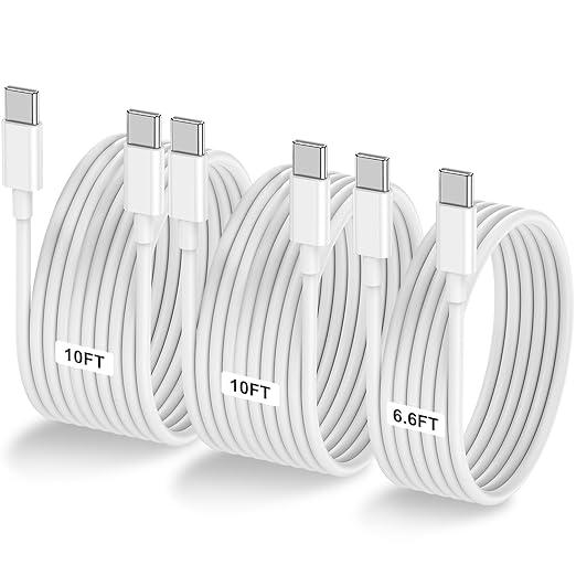 3-Pack 60W USB C to USB C Cable, Type C to Type C Cable, Fast Charging Cable by LOFPYE