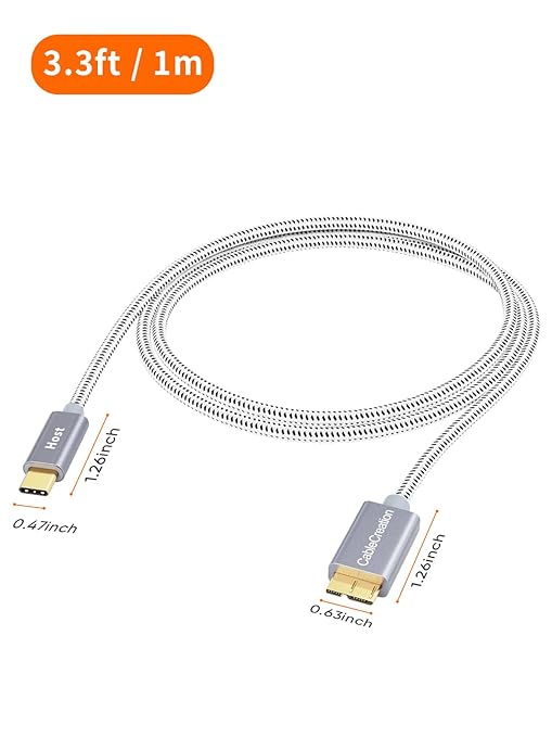 CableCreation 3.3FT USB C to Micro B Cable, 10Gbps Speed External Hard Drive - Image 7