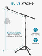 InnoGear Microphone Stand, 2 Pack Tripod Boom Arm Floor Mic Stand Height - Image 4