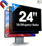 2 Pack Hidden Design Magnetic Computer Privacy Screen 24 inch, Removable Screen by JEAPKA