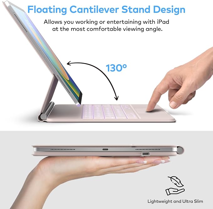 Keyboard Case for iPad Air 13 2024 and iPad Pro 12.9 inch 2022-6th / 2021-5th / - Image 4