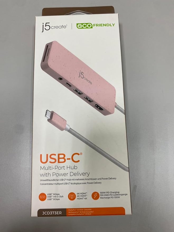 j5create USB-C Pink Multi-Port Hub - Image 8