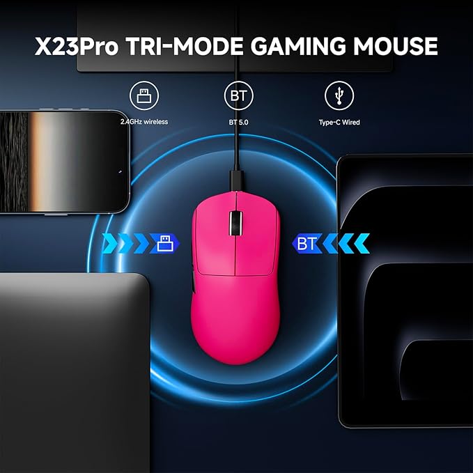 EWEADN X23Pro Wireless Gaming Mouse, 2.4G/BT5.0/USB-C Esports Gaming Mouse - Image 6