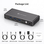 KVM Switch 1 Monitors 2 Computers 4K@60Hz USB C HDMI KVM Switch 2 Port - Image 8