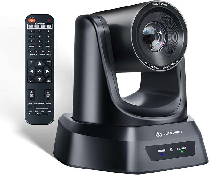 PTZ Camera HDMI/USB 10X Optical Zoom 60fps 1080P Video Conference Camera by TONGVEO