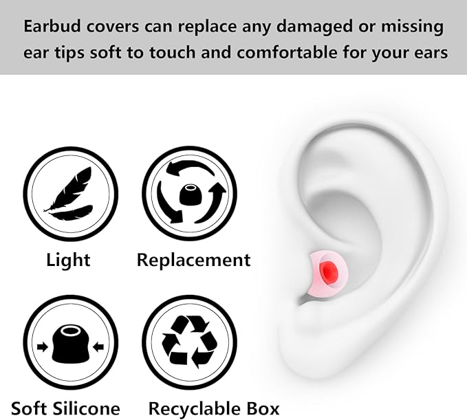Silicone Replacement Earbud Tips Earbud Covers Ear Tips Fit - Image 4