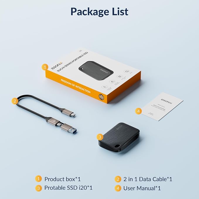 iDsonix 1TB External SSD, Portable Hard Drive USB 3.2 GEN 2x2 up to 2000MB/s - Image 7