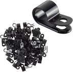 GTSE Black Nylon Plastic Cable Clamps, 5/16" Screw Mounts - Image 2