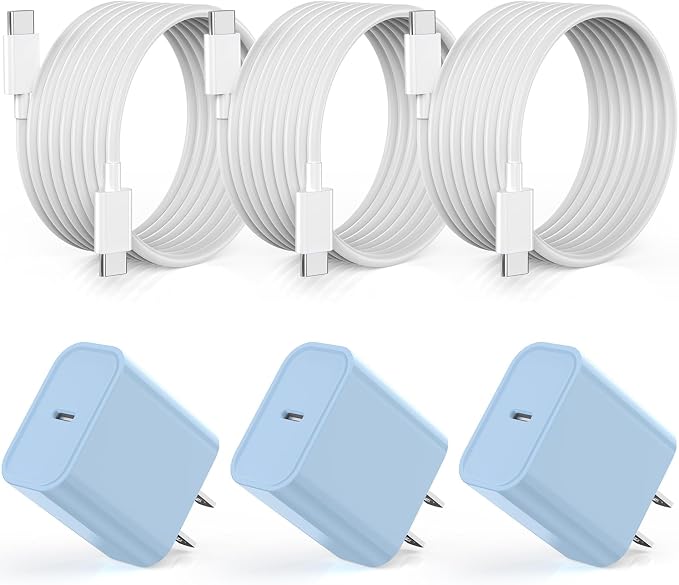 【Apple MFi Certified】20W USB C Fast Charger iPhone 16 15 Charge Block 3Pack 6 by Kruidvat