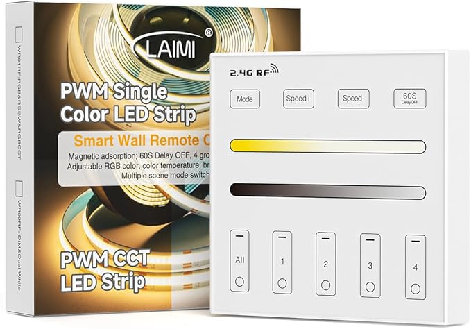 BTF-LIGHTING WR02RF Wireless 2.4G RF 4 Zones CCT Color Temperature LED Strip by BTF-LIGHTING