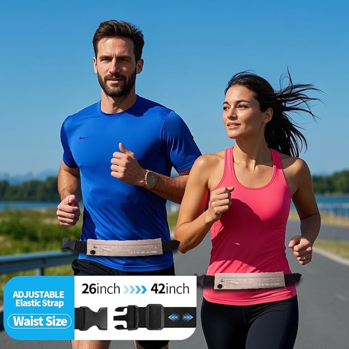 USHAKE Slim Running Belt for Women Men-Runners Phone Holder Fanny Pack - Image 4