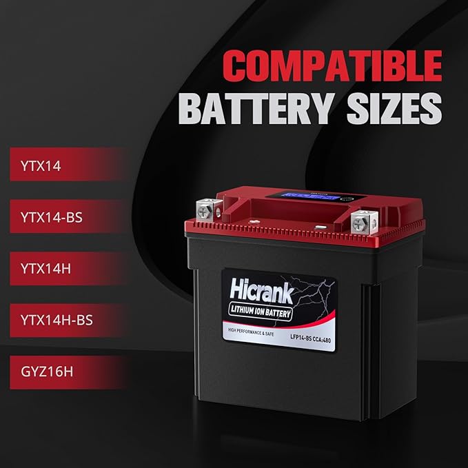 YTX14-BS/YTX14H/GYZ16H Lithium 12.8V 8Ah 480CCA LiFePO4 Motorcycle Battery - Image 4