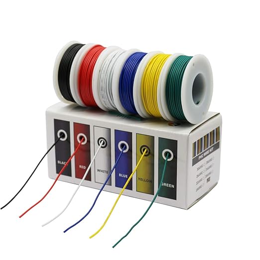 Hook up Wire Kit 26 Gauge 6 Colors 32.8 feet Each Electrical Wire 26 AWG PVC by CBAZY