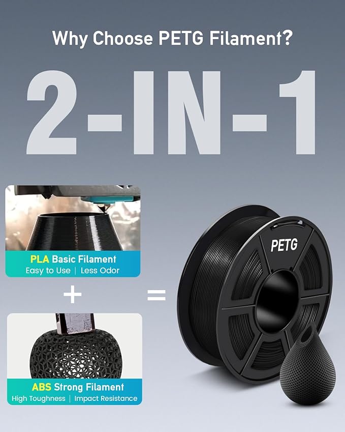 SUNLU 3D Printer Filament PETG Filament 1.75mm, Less Stringing Good Layer - Image 2