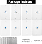 Weewooday 8-Pack White Single Gang F Connector Coax Wall Plates - Image 5