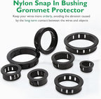 160 Pcs 6 Sizes Cable Snap-in Knockout Insulating Bushing Grommets Assortment - Image 3