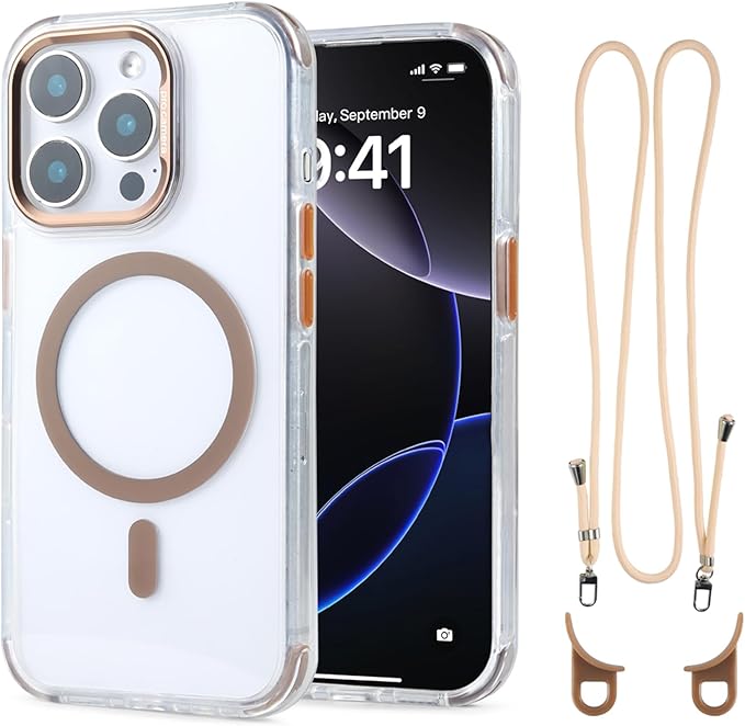 for iPhone 14 Pro Case with 62.99 inch Lanyard, Compatible with MagSafe by QATYYY