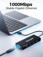 QGeeM USB C Hub Ethernet, 9 in 1 USB Type C Hub HDMI Multi-Port Converter - Image 6