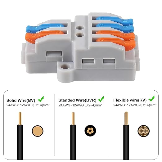 10PCS Lever Wire Connectors, Quick Wiring Cable Connectors, Compact Push-in - Image 3