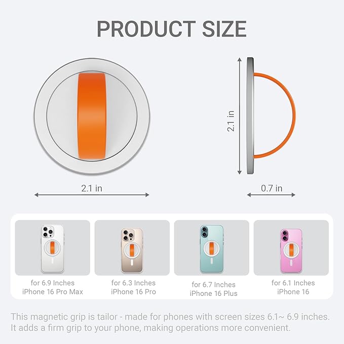Grat 3 Lite Magnetic Phone Loop, 360° Rotatable Phone Grip, Detachable Finger - Image 7