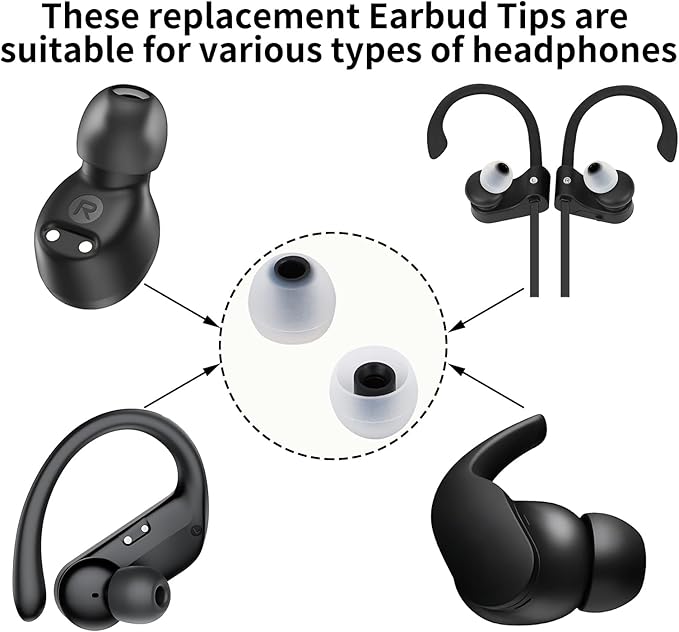 Earbud Tips Ear Bud Tips Soft Anti Slip Washable and Reusable Silicone - Image 3