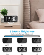 SZELAM Digital Alarm Clock, LED RGB Colorful Clocks, - Image 5