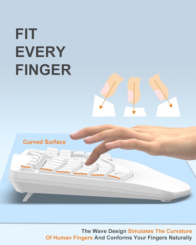 EDJO Ergonomic Wireless Keyboard - Image 4