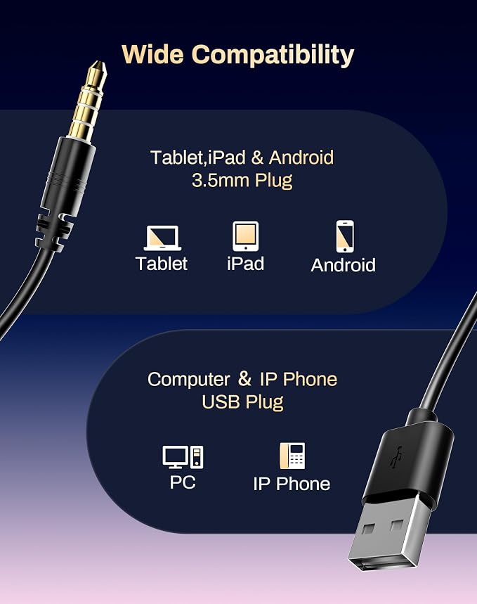 USB Headset with Microphone for PC & Laptop - Image 4