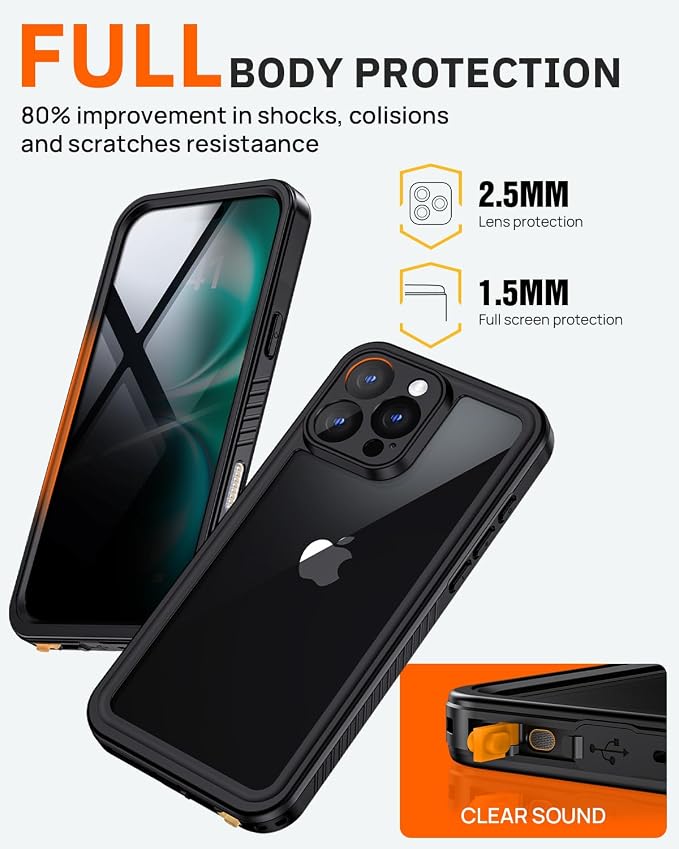 Lanhiem for iPhone 16 Pro Privacy Case, Waterproof Dustproof Shockproof Cover - Image 7