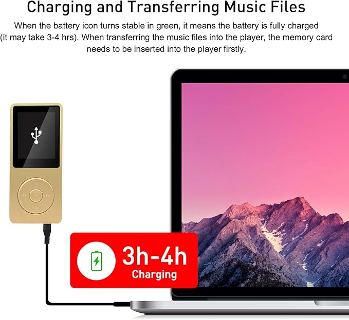 MP3 Player 32GB with Speaker Earphone Portable Mini Golden Music Player Support - Image 6