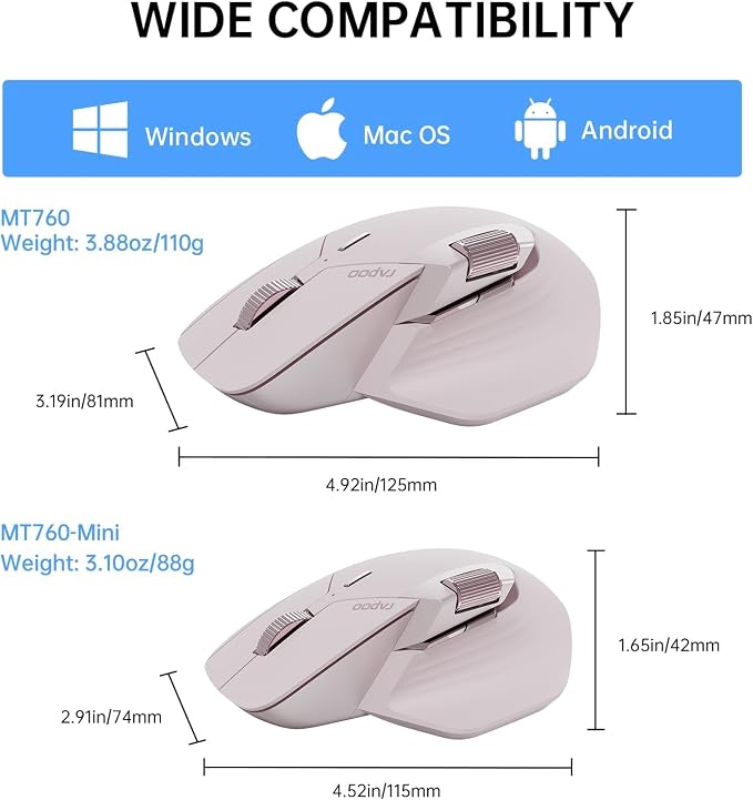 Rapoo MT760Mini Bluetooth Wireless Mouse - Image 9