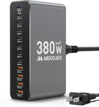 12 Ports Aluminum Alloy 380W Charging Station Fast USB C Charger Block 65W by MEKIOJEO