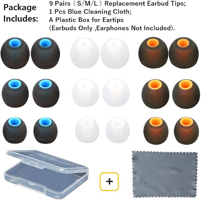 Earbuds Replacement Tips Silicone Earbud Tips Ear Gels Fit - Image 2