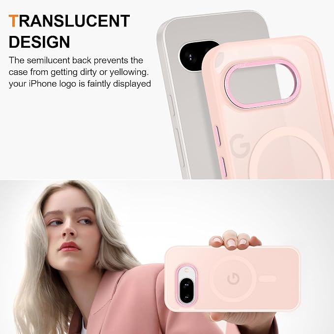 Magnetic for Google Pixel 9a Case, Shockproof Slim Translucent Matte Anti-Slip - Image 4