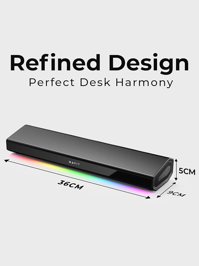 havit Computer Speakers for Desktop PC, HiFi Stereo, Poratble Bluetooth Speaker - Image 8