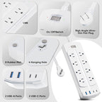 2 Prong Power Strip, Yozisital 2 Prong to 3 Prong Outlet Adapter, 5FT Extension - Image 6