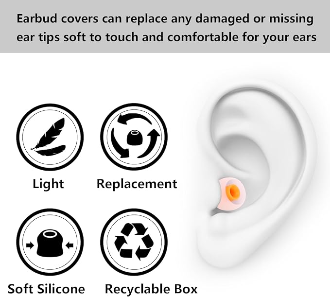 Earbud Replacement Tips Silicone Earbud Tips Earbud Covers Fit - Image 4