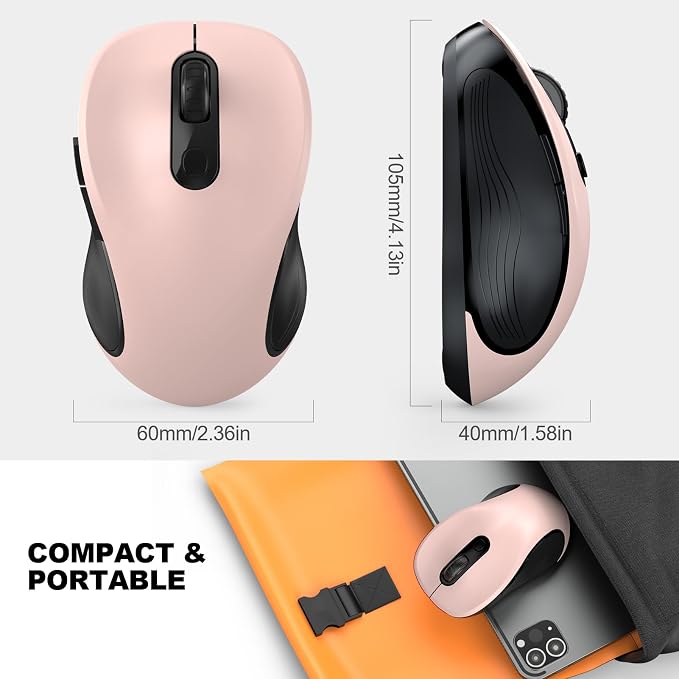 WisFox 2.4G Wireless Mouse for Laptop, Ergonomic Computer Mouse - Image 7