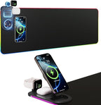 HAUTOCO Wireless Charging Mouse Pad 15W RGB Gaming Mousepad Waterproof Desk Mat by HAUTOCO