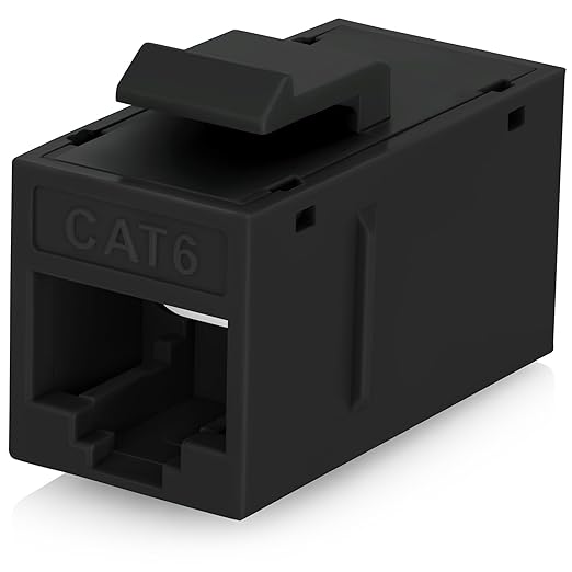 Everest Cat6 RJ45 Keystone Coupler in Black by EverestMediaSolutions