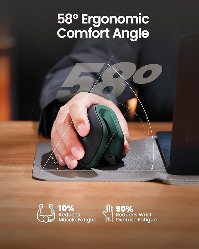 ProtoArc Ergonomic Vertical Mouse, EM11 NL Rechargeable Wireless Mouse Bluetooth - Image 7