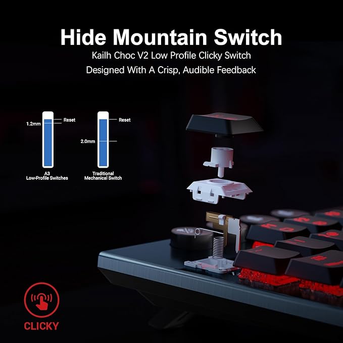 Hexgears Immersion A3 Low-Profile Wireless Mechanical Keyboard, TKL - Image 2