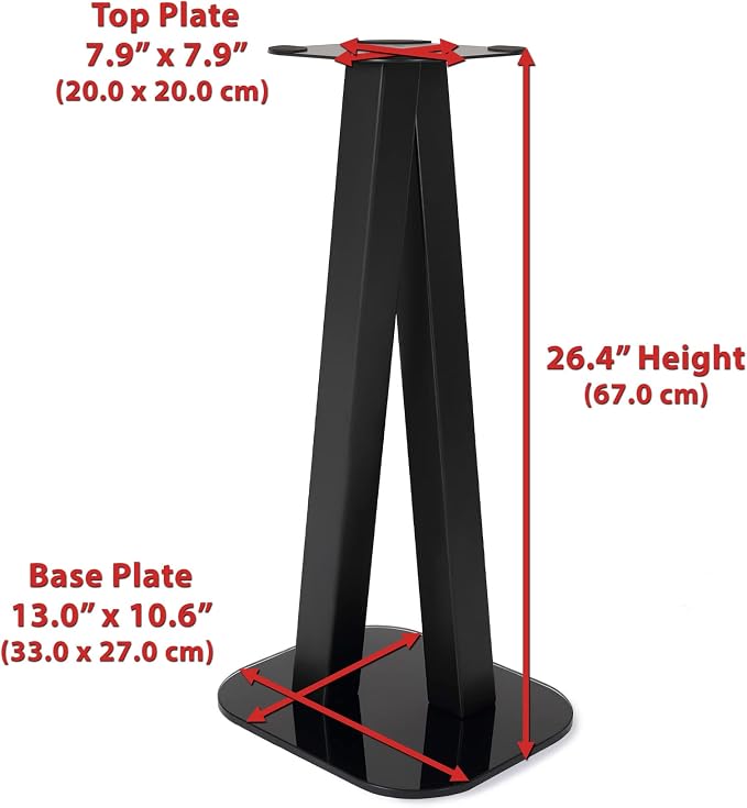 EXIMUS One Pair Fixed Height Universal Speaker Floor Stands - Image 5