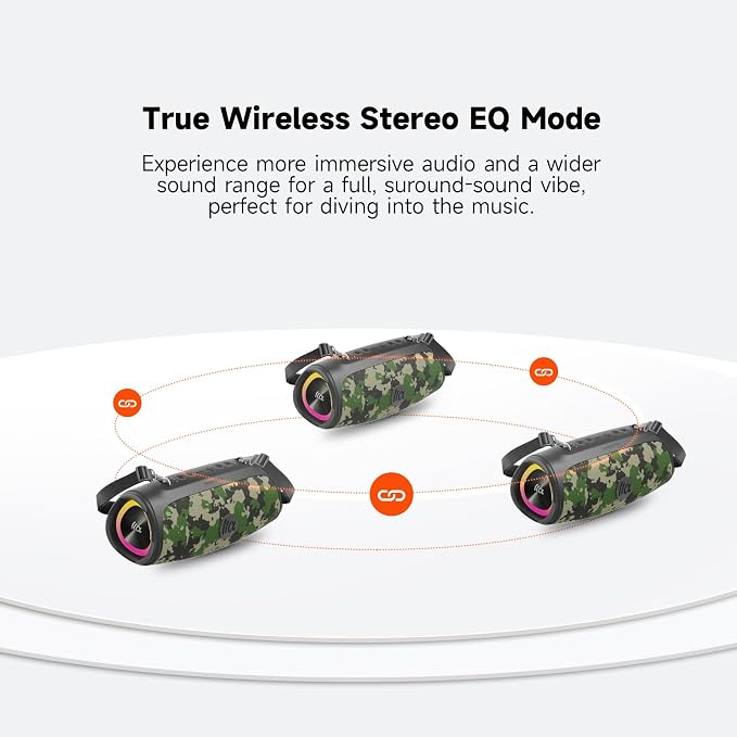 Portable Bluetooth Speaker 60W RMS, 90W Peak Loud Subwoofer Wireless Stereo - Image 7