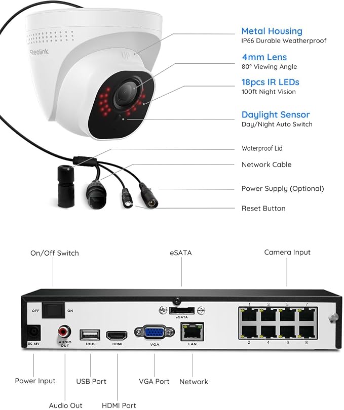 REOLINK Smart 5MP 8CH Home Security Camera System, 4K 8CH NVR - Image 8