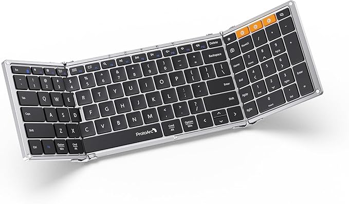 ProtoArc Foldable Bluetooth Keyboard, XK01 Full-Size Portable Keyboard by ProtoArc