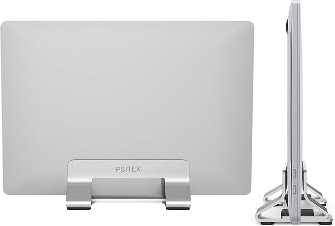 Aluminum Vertical Laptop Stand Dock Holder, Adjustable Slot Width 12-42mm - Image 7